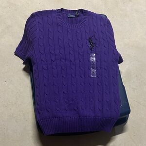 Polo Ralph Lauren Vibrant Purple Cable Knit Sweater